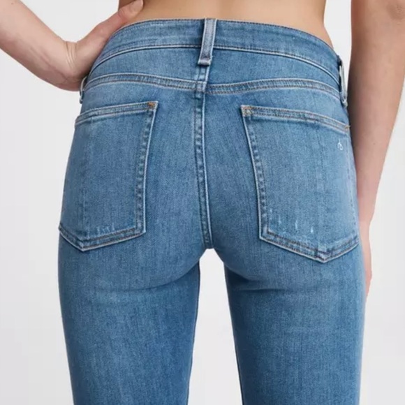RAG & BONE Cate Mid Rise Raw Hem Skinny denim Jean in Juni Sz 27. - Picture 2 of 7